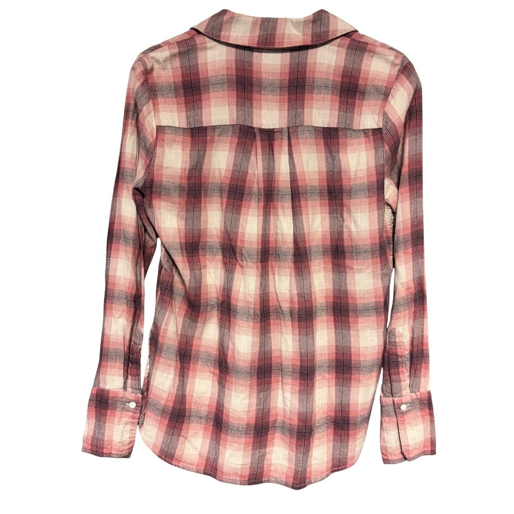 PAIGE Davlyn Women's Plaid Pink Multi Button Down Shirt Cozy Top Size Small - Picture 6 of 12